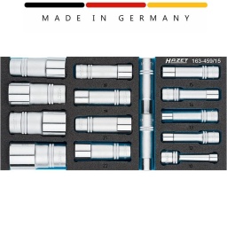 Module 15 douilles longues 1/2
Made In Germany
Entraînement : Carré creux 12,5 mm (1/2 pouce)
Sortie : Profil Traction à 6 pans extérieurs
Taille: ∙ 10 – 32
Dimensions / longueur : 342 mm x 172 mm
Composition : 10-12-13-14-15-16-17-18-19-21-22-27-30-32mm