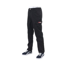 Pantalon de travail noir
- fermeture glissière et bouton
- 65% coton 35% polyester
- multipoches
- emplacement pour renfort genoux
- taillle 38 au 48