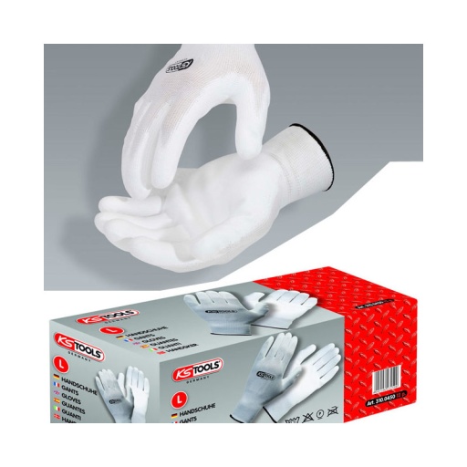 Paquet de 12 paires de gants microfibre blanc