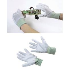 Les gants anti-statiques sont conçus pour éviter le transfert d'électricité statique lors de la manipulation de composants sensibles tels que des circuits électroniques, des bougies de préchauffage ou encore récemment des composants sur véhicules hybrides et électriques. Les gants sont donc conçus pour être suffisamment serrés sur la main afin d'offrir un maximum de dextérité à l'utilisateur.
Les gant anti-statiques sont sans peluche et à base de filament de carbone pour bien dissiper l'énergie statique
 Compatible avec les écrans tactiles
  Revêtement - Polyuréthane pour une bonne adhérence ; Revêtement - Nylon carbone anti-statique.
  10 paires de gants par sachet