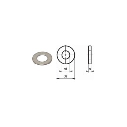 Rondelle plate inox large diamètre 6

- materiau :inox
- d1:6mm - d2:18mm - s:1.2mm norme nfe 25-513
