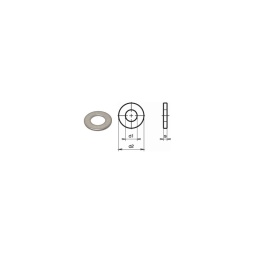 Rondelle plate inox extra large diamètre 3

- materiau :inox
- d1:3mm - d2:8mm - s:0.8mm norme nfe 25-513