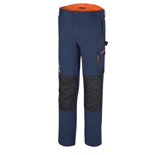 Pantalon de travail Bleu stretch, léger, multipoches, 86% nylon - 14% élasthanne, 140 g / m2