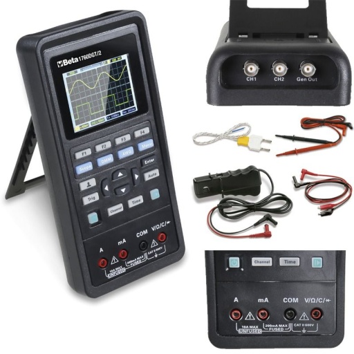 Multimètre numérique automobile portable avec oscilloscope à 2 canaux et générateur d'onde
