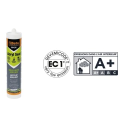 Acryl Seal - Mastic acrylique blanc peignable
Caractéristiques :
- Peut être peint avec des peintures à base d'eau ou synthétiques
- Pour une utilisation intérieure ou extérieure
- Inodore
- Adhère sans apprêt sur la plupart des surfaces, facile à appliquer et à nettoyer
MODE D'EMPLOI :
Appliquer sur des surfaces dures, sèches et nettoyées (sans graisse ni poussière).
Adhère sans apprêt sur la plupart des supports. Pour les supports poreux, appliquer au préalable un mélange 2:1 d'eau et de mastic.
Attendre le séchage complet avant de peindre afin d'éviter la formation de fissures.
Adapté aux peintures à l'eau ou synthétiques.
Tester avant application la compatibilité avec la peinture.
Température d'application : +5 °C ÷ +40 °C (sur les supports et sur l'environnement).
Les supports doivent être durs, secs et nettoyés (sans graisse ni poussière).
Pour les supports poreux, appliquer au préalable un mélange 2:1 d'eau et de mastic.