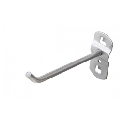 Ø crochet : 6mm
Longueur crochet : 50mm
Pointe 45°
Fixation pour panneaux perforés carré 10x10mm (écartement 38mm)