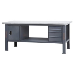 Etabli d'une longueur de 2,1m avec plan de travail en MDF revêtu d'acier inoxydable, 4 tiroirs et 1 compartiment de rangement avec porte.
Principales caractéristiques :
-Plan de travail (2100 x 750 mm) en MDF revêtu d'acier inoxydable, de 38mm d'épaisseur
-4 tiroirs (367x588 mm) montés sur glissières à billes de précision :
2 tiroirs d'une hauteur de 70 mm
2 tiroirs d'une hauteur de 140 mm
-Fonds de tiroirs protégés par un tapis en néoprène
-Chaque tiroir peut accueillir jusqu'à 4 modules d'outillage BETA
-Serrure centralisé frontale
-1 compartiment de rangement avec porte et serrure
-Structure en acier avec 4 pieds
-Prédisposition pour l'installation d'un étau (1599F/150 ou 1599GI/150, vendus séparément)
-Demi-étagère inférieure de rangement, 1788x335 mm ; épaisseur : 40 mm
-Prévu pour la fixation au sol
-Capacité de charge statique : 800 kg uniformément répartis
Les accessoires suivants peuvent être ajoutés :
-Panneau latéral perforé C58PFL
-Bord antichute, 2100 mm, C58BAC 2.1
-155,5 kg
2.100x750x904 mm