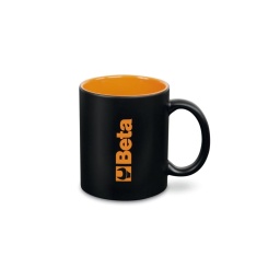 Tasse en céramique noire avec logo