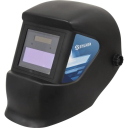 Cagoule de soudage automatique teinte 11 vision 98x35mm Teinte fixe 11. Champ de vision : 98x35mm. 2 capteurs. Teinte claire : DIN 3. Temps de passage état sombre à état clair : 0,35s. Temps de passage état clair à état sombre : 0,5ms. Cellule : 110x90x8mm. Dimensions capteur solaire : 55x14mm. Norme EN 379 (1/1/1/1). Finition couleur noire. Utilisations possibles : TIG > 30A. Poids avec cellule : 430g.