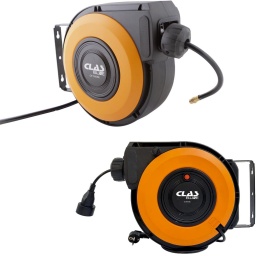 Pack comprenant : ENROULEUR AIR Ø8mm 10m Répartition automatique du câble lors de l'enroulage Caractéristiques : - tuyau : Øint. 8mm - Øext. 12mm, PU (polyuréthane) - boîtier résistant PP - guide-câble à répartition/balayage automatique - dispositif d'arrêt tous les 50cm (désactivable) - raccord 1/4