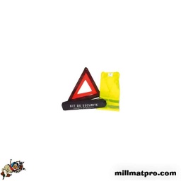 Kit sécurité comprenant un triangle de signalisation ainsi qu'un gilet fluo xl

- livre  avec sa pochette se rangement