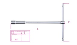 Clé à béquille simple avec douille profonde 6 pans