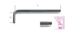 Clé mâle 6 pans coudée à tête sphérique brunie