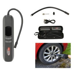 Mini compresseur rechargeable portatif
Permet de gonfler 4 pneus d'une voiture avec 1 charge
4 différents modes de gonflage par défaut : vélo (45 psi), moto (30 psi), voiture (35 psi), ballon de sport (8 psi)
Boutons d'ajustement manuel de la pression de gonflage
Ecran d'affichage LED
Fonction lampe de poche
Prise d'air à visser
Prise USB C pour charge via USB
Chargeur USB C, tube d'air Schrader, valve Presta et aiguille inclus
Plus d’information
Alimentation : 11.1 V / 2600 mAh
Dimensions :235 x 50 x 45 mm
Pression de service :10,3 bar / 150 psi max.
Température d'utilisation :-10°C à +60°C
Temps de charge :2 heures
Pièces dans le set :5 pièces
Poids : 470 g