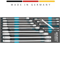 Module 15 clés polygonales droites série 610N Hazet
Composition : 6x7-8x9-10x11-12x13-14x15-16x17-18x19-20x22-21x22-21x23-24x26-25x28-27x32-30x32-30x34mm
Garniture également appropriée aux servantes d'atelier HAZET Assistent
Made In Germany
Sortie : Profil Traction à 12 pans extérieurs
Taille: ∙ 6 – 34
Dimensions / longueur : 392 mm x 172 mm