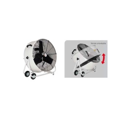 Ventilateur mobile orientable
le vmm 600 est un brasseur d'air mobile fonctionnant sur une alimentation électrique 230 v monophase.
leger et dote d'un robuste chassis tubulaire equipe de roues. il se deplace très facilement et permet de ventiler efficacement des zones ou des postes de travail a l'intérieur des locaux ou en plein air par temps sec.
il dispose d'une volute pivotant sur 360° verticalement. permettant d'orienter de facon precise le flux d'air dans la direction desiree.
le grand débit d'air du ventilateur est delivre avec une vitesse de rotation et une pression d'air suffisamm nt basses pour obtenir un faible niveau sonore et eviter l'inconfort d'un déplacement d'air trop violent.
simple d'installation
tres simple d'utilisation. le vmm 600 est livre pret a l'emploi avec prise et câble électrique. il suffit de le positionner a l'endroit desire et de brancher sa prise sur une alimentation 230 v monophase pour obtenir un brassage d'air efficace et confortable.
il dispose en série d'un boitier de commande intégré pilotant l'arret et le fonctionnement en petite ou en grande vitesse de ventilation; est equipe de tous les équipements permettant son utilisation en toute sécurité : grilles de protection sur l'aspiration et le soufflage. moteur avec protection thermique. poignées assurant une manipulation aisee...
le vmm 600 est parfaitement adapte pour ventiler des zones ou des postes de travail dans les garages. les ateliers. les entrepots. les bâtiments agricoles. les chantiers. les halls d'exposition. les lieux de reception. les chapiteaux. les magasins...