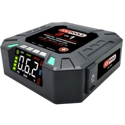 Booster lithium - Gonfleur - Projecteur 3 en 1
Booster 3 en 1 permettant le démarrage de véhicules et le gonflage, et muni d'un système d'éclairage LED
Pour tous types de batteries 12V (gel et lithium)
Permet le test du voltage de la batterie et de la pression des pneus (bar et psi)
Booster compatible "Start and Stop"
Format compact pratique en faisant un accessoire indispensable à avoir dans son véhicule
Protection contre les courts-circuits, les surtensions et la surchauffe
Alarme sonore et visuelle en cas d'inversion de polarité
Fonction de batterie externe avec une charge en USB C 60W ou USB A
Large écran d'affichage LED
Livré avec pinces crocodiles, tuyau d'air, aiguille, valve Presta, 2 buses, câbles USB A et USB C
Alimentation : lithium-ion 14,8 V / 5 Ah
Code EAN : 3663389001104
Dimensions : 175 x 170 x 60 mm
Flux lumineux (lumen) : 300 Lumen
Longueur de câble en mm : 500 mm
Pression de service : 10,3 bar / 150 psi
Température d'utilisation : -20°C à +50°C
Temps de charge : 1h (USB C 60W) - 1h30
Poids : 1,36 kg
Prise de charge : USB C 60W
Courant de pointe : 2500 A
Courant de démarrage : 1500 A