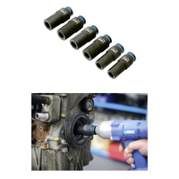 Jeu de douilles lestées à carré de 1/2" - 6 pièces
En réponse aux demandes des clients, Laser Tools a élargi sa gamme de douilles lestées. Le jeu de 6 douilles Laser 9172 comprend six douilles à carré de 1/2", toutes dimensionnées pour mieux convenir au parc automobile britannique et européen.
L'augmentation du poids de ces douilles réduit les pertes à l'impact, augmentant ainsi le couple effectif fourni par le pistolet à impact.
Conçu spécifiquement pour les fixations de poulies de vilebrequin tenaces et à couple élevé.
Les applications comprennent, sans s'y limiter : Véhicules Ford (y compris Transit), GM, Honda, Jeep, Kia, Lexus, Mazda et Toyota.
Conçu pour les applications à couple élevé lorsqu'elles sont associées à un pistolet à impact.
Tailles : 17, 18, 19, 21, 22 et 24 mm x carré de 1/2". Profil hexagonal (6 pans). Longueur : 97 mm.
En acier au chrome-molybdène pour une utilisation avec des outils à impact.
