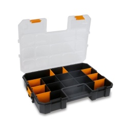 GRAND coffret organiseur comprenant 15 compartiments et 8 séparateurs amovibles
C'est la solution parfaite pour transporter de petits éléments, notamment des vis, des écrous, des rondelles, des rivets ou des chevilles.
Couvercle transparent robuste, conçu pour empêcher les éléments de sortir des compartiments
Séparateurs amovibles, permettant de former des compartiments de différentes tailles, en fonction des besoins.
Peuvent être empilables et accrochés ensembles
Dimensions intérieures : 410 x 300 mm