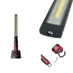 Baladeuse rechargeable COB 1000 lumens + spot 150 lumens
Ultra-puissante avec sa LED principale COB 10 W développant 1000 lumens et sa LED frontale 3 W de 150 lumens
Base et dos magnétiques
Orientable à 180° (2x90°)
Crochet inférieur déployable et pivotable à 360°
Charge via câble USB-C inclus, sur secteur ou sur sa station de charge
Affichage LED du niveau de charge
Norme IP44 - protection contre les projections de liquides et de corps solide < 1 mm
Norme IK08 - protection contre les chocs
Matière plastique/caoutchouc anti-chocs et aluminium
Alimentation : lithium-ion 3,7 V / 2600 mAh
Angle de courbure : 90° (x2)
Autonomie : 2h (100%) - 3,5h (50%) - 9h (spot)
Classe de protection : IP44
Code EAN : 4042146812242
Couleur : Noir-rouge
Dimensions : 395 x 97 x 86 mm
Flux lumineux (lumen) : 1000 lumens (100%) - 500 lumens (50%) - 150 lumens (spot)
Lumière : LED COB 10 W + spot LED 3W
Matière : Plastique ABS + caoutchouc + aluminium
Puissance en Watt : 10 W (LED COB) - 3 W (spot LED)
Température d'utilisation : -20°C à +50°C
Temps de charge : 2,5-3 heures
Prise de charge : USB-C
Indice de résistance aux chocs : IK08
Poids : 308 g