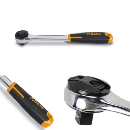 Cliquet réversible carré mâle 3/8" avec mécanisme à 72 dents
Caractéristiques :
Carré d'entraînement phosphaté
Mécanisme à 72 dents
Angle de prise en charge : 5°.
Inversion d'une seule main
Une pression de la main sur la tête n'entraîne pas d'inversion et permet toujours un retour libre du levier.
Poignée ergonomique en bi-matière, avec trou de suspension pratique
Excellentes caractéristiques mécaniques.