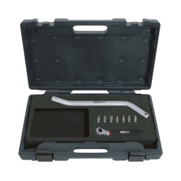 Module spécial pour les charnières de portes avec cliquet traversant et embouts
- composition :
- 1 clé spéciale pour extraction de charnière de porte (300mm
- 1 cliquet traversant (5/16") avec système de blocage des embouts (l140mm
- 3 embouts xzn m8-m10-m12 (avec système de blocage)
- 4 embouts torx t20-t30-t40-t50
(avec système de blocage)