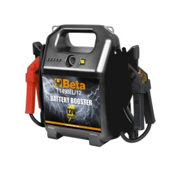Booster de démarrage portable 12V Les boosters de démarrage BETA EL sont la combinaison parfaite entre qualité exceptionnelle, rentabilité inégalée et puissance remarquable. Son design simple, son châssis ultra robuste et sa batterie de qualité en font l'outil idéal, pour les professionnels. Données techniques : - Courant de décollage : 1800 A - Capacité de la batterie : 22 Ah - Longueur du câble : 1 m - Poids : 9,8 kg
