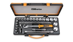 20 douilles et 5 accessories
920A douilles 6 pans avec carré conducteur femelle 1/2" 10-11-12-13-14-15-16-17-18-19-20-21-22-23-24-26-27-28-30-32mm
920/21 rallonge - 1/2" 125 mm
920/22 rallonge - 1/2" 255 mm
920/25 cardan 1/2"
920/42 poignée coulissante 1/2"
920/55Q