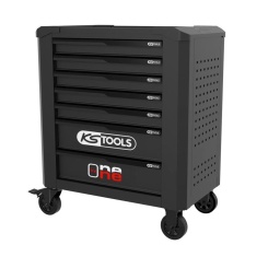 Servante d'atelier One by One 7 tiroirs Ouverture individuelle et totale des tiroirs Système anti-basculement Fermeture automatique des tiroirs Glissières à roulements à billes Système de fermeture centralisée par serrure latérale Plan de travail en acier Bords en polypropylène avec rangements pratiques pour tournevis et petites pièces Perforations normalisées pour fixation d'accessoires 4 roues robustes Ø 125 mm dont 2 directionnelles avec frein Charge maximale par tiroir : 40 kg Dimensions utiles des tiroirs : 5 x H.75 x L.568 x P.398 mm 2 x H.154 x L.568 x P.398 mm Charge admise : 500 kg Charge maximale par tiroir :40kg Code EAN : 3663389003603 Couleur : Noir - noir Diamètre des roues en mm :125mm Hauteur en mm : 998mm Longueur totale en mm : 830,0mm Nombre de tiroirs : 7 Profondeur en mm :501mm Poids : 65,00kg