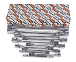 Jeu de 11 clés à douilles articulées (art. 80)
6x7-8x9-10x11-12x13
14x15-16x17-18x19-20x22
21x23-24x27-30x32 mm