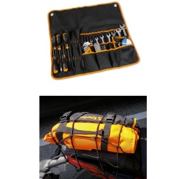 Trousse outillage voyage moto
Composition :
55 clés à fourches 6x7-8x9-10x11-12x13-14x15-16x17-18x19-20x22mm
96BPC/SC9 clés mâles 6 pans coudées à tête sphérique 1,5-2-2,5-3-4-5-6-8-10 mm
1201E tournevis pour vis à fente 3,5x100-5,5x150-6,5x150 mm
1202E tournevis pour vis phillips® PH1x80-PH2x100 mm
1778MT Outil multifonctions complet avec embouts et étui
1833 XS/2 torche LED d'inspection, en aluminium anodisé renforcé 133 mm
9851 T5 (1-2) colle instantanée
BMESB1925NE Ruban isolant en PVC
BMN3048 collier en nylon, couleur noir résistant aux UV
2002/BV42 Portefeuille d'outils enroulable en polyester durable, vide