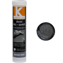Graisse noire mos2 + graphite - cartouche de 400g
Grade NLGI2.
Excellente adhérence.
Convient à la lubrification de paliers lisses, bras télescopiques, rotules, articulations, cames, galets.
Composition : lithium.
Température d'utilisation de -20°C à +130°C.
Domaines d'utilisation : agriculture, travaux publics, poids-lourds, industrie.