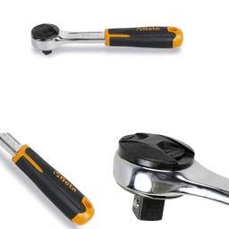 Cliquet réversible carré mâle 1/4" avec mécanisme à 48 dents
Caractéristiques :
Carré d'entraînement phosphaté
Mécanisme à 48 dents
Angle de prise en charge : 7,5°.
Inversion d'une seule main
Une pression de la main sur la tête n'entraîne pas d'inversion et permet toujours un retour libre du levier.
Poignée ergonomique en bi-matière, avec trou de suspension pratique
Excellentes caractéristiques mécaniques