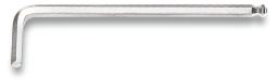 Clé mâle 6 pans coudée à tête sphérique chromée