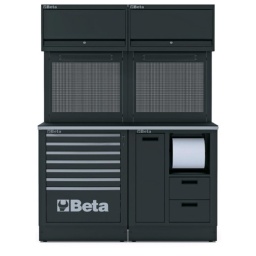 Combinaison d'ameublement d'atelier RSC50 2.0
Combinaison comprenant les éléments suivants :
1 plan de travail 1495x700 mm (RSC50 2.0 NPG/2-1,5MT)
1 module fixe avec 7 tiroirs (RSC50 2.0 M7)
1 module fixe de propreté avec 2 tiroirs (RSC50 2.0 MS-2C)
2 meubles hauts muraux (RSC50 2.0 PM)
2 panneaux porte-outils perforés supérieurs (RSC50 2.0 PFS)
2 panneaux porte-outils perforés inférieurs (RSC50 2.0 PFI)
2 paires d'étriers (RSC50 2.0 P/2MDX-SX)