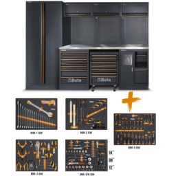Combinaison de meubles d'atelier C45PRO 2.0 X avec un assortiment de 268 outils Beta Worker