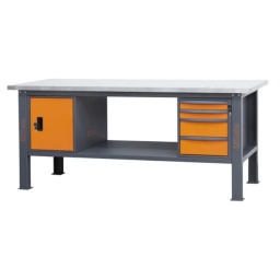 Etabli d'une longueur de 2,1m avec plan de travail en MDF revêtu d'acier inoxydable, 4 tiroirs et 1 compartiment de rangement avec porte.
Principales caractéristiques :
- Plan de travail (2100 x 750 mm) en MDF revêtu d'acier inoxydable, de 38mm d'épaisseur
- 4 tiroirs (367x588 mm) montés sur glissières à billes de précision :
2 tiroirs d'une hauteur de 70 mm
2 tiroirs d'une hauteur de 140 mm
- Fonds de tiroirs protégés par un tapis en néoprène
- Chaque tiroir peut accueillir jusqu'à 4 modules d'outillage BETA
- Serrure centralisé frontale
- 1 compartiment de rangement avec porte et serrure
- Structure en acier avec 4 pieds
- Prédisposition pour l'installation d'un étau (1599F/150 ou 1599GI/150, vendus séparément)
- Demi-étagère inférieure de rangement, 1788x335 mm ; épaisseur : 40 mm
- Prévu pour la fixation au sol
- Capacité de charge statique : 800 kg uniformément répartis
Les accessoires suivants peuvent être ajoutés :
- Panneau latéral perforé C58PFL
- Bord antichute, 2100 mm, C58BAC 2.1
- 155,5 kg
2.100x750x904 mm