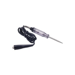 Testeur de circuit - 6 -24 Volts Permet de tester les circuits de 6 I 12 I 24 Volts uniquement Dispose d'un câble de 1.5 mètre, un protecteur de câble, une sonde pour température Convient pour tester des lampes défectueuses, des courts-circuits sur le démarreur, l'alternateur, la radio, les relais, le circuit de refroidissement et les composants chauffants. Lampe de rechange disponible - Ref 2957 (la paire) Certificat CE