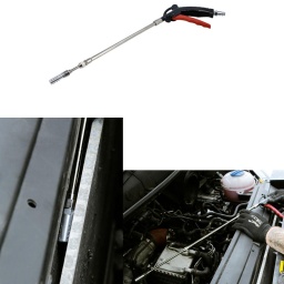 Soufflette extensible à orifices latéraux avec un tube d'extension en acier plaqué pouvant s'étendre de 415 à 750 mm.
La poignée est en plastique composite pour allier résistance et légèreté et éviter les mains froides associées aux outils pneumatiques.
Idéale pour le nettoyage de filtres à air, refroidisseurs intermédiaires et radiateurs sur les poids lourds et les grandes machines agricoles, ou partout où l'accès nécessite un long tube de soufflage.
Comprend une buse de soufflage latérale extra-longue et télescopique, idéale pour nettoyer les zones difficiles d'accès.
Longueur minimale 415 mm, longueur maximale 750 mm. Pour une soufflette à air comprimé à courte portée, voir la référence Laser 7402.
Pression de service : 90 psi ; pression maximale : 140 psi.
Filetage : 1/4" BSPT.
Fourni en pièces détachées pour un assemblage facile à réaliser soi-même.