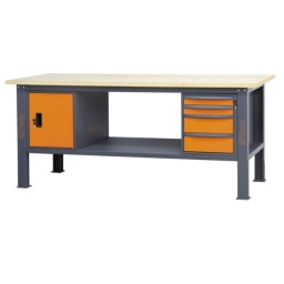 Etabli d'une longueur de 2,1m avec plan de travail en bois, 4 tiroirs et 1 compartiment de rangement avec porte.
Principales caractéristiques :
- Plan de travail (2100 x 750 mm) en bois contreplaqué stratifié de 38 mm d'épaisseur
- 4 tiroirs (367x588 mm) montés sur glissières à billes de précision :
2 tiroirs d'une haute de 70 mm
2 tiroirs d'une hauteur de 140 mm.
- Fonds de tiroirs protégés par un tapis en néoprène
- Chaque tiroir peut accueillir jusqu'à 4 modules d'outillage BETA
- Serrure centralisée frontale
- 1 compartiment de rangement avec porte et serrure
- Structure en acier avec 4 pieds
- Prédisposition pour l'installation d'un étau (1599F/150 ou 1599GI/150, vendus séparément)
- Demi-étagère inférieure de rangement, 1788x335 mm ; épaisseur : 40 mm
- Prévu pour la fixation au sol
- Capacité de charge statique : 800 kg uniformément répartis
Les accessoires suivants peuvent être ajoutés :
- Panneau latéral perforé C58PFL
- Bord antichute, 2100 mm, C58BAC 2.1
-133 kg
2.100x750x904 mm