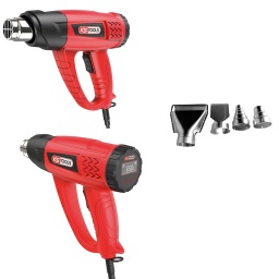 Décapeur thermique digital 2000 W avec 4 buses
Décapeur thermique à 2 positions
Réglage continu de la température de 50 à 300°C puis de 300 à 650°C
Boutons de réglage de 10°C en 10°C
Fonction 'Mode' comprenant 4 températures pré-enregistrées (en position 2 uniquement)
Ecran digital pour un réglage précis de la température
Idéal pour les opérations mécaniques nécessitant un point de chauffe précis au degrés près
Poignée ergonomique
Livré avec 4 buses différentes
Utilisations : décapage de peinture, retrait ou pose d'autocollants, retrait d'écrous grippés, rétrécissement de gaines thermorétractables, travaux de soudage, séchage ou réchauffement de surfaces, etc.