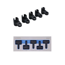 Jeu de 5 douilles pour capteurs d'échappement série courte utilisées pour la dépose et l'installation des capteurs d'oxygène, de NOx et de température sur les systèmes et collecteurs d'échappement.
Elles sont dotées d'une fente sur le côté, ce qui permet de les fixer sur le faisceau de câbles, et peuvent être actionnées à l'aide d'une clé ou d'un cliquet à carré de 1/2", ce qui les rend idéales pour les endroits d'accès difficile ou lorsqu'un couple plus important est nécessaire pour défaire des capteurs serrés ou grippés.
Le carré d'entraînement permet également d'utiliser une clé dynamométrique lors du remontage du capteur.
Fournies dans un plateau en mousse EVA, conçu pour s'adapter aux tiroirs de servantes à roulettes, ce qui permet de les garder propres, bien rangées et prêtes à l'emploi.
Série courte - longueur : 67-70 mm.
Les applications comprennent : 14 mm (capteur EGT - Groupe VW), 17 mm (capteur EGT - VW), 19 mm (capteur EGT - VW), 22 mm (sonde lambda), 24 mm (sonde lambda/capteur de NOx).
La combinaison d'une clé ouverte et d'un cliquet à carré de 1/2" permet d'appliquer un couple plus important sans risque d'écartement de la douille.
Peuvent être actionnées par un cliquet à carré de 1/2" ou une clé de 24/30 mm en fonction de l'accès.
En chrome-molybdène avec fini au phosphate noir. Présentées dans un plateau de rangement en mousse EVA (37 x 188 x 298 mm).