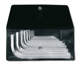 Jeu de 10 clés mâles 6 pans coudées (art. 96) en trousse
1,5-2-2,5-3-4-5-6-8-10-12 mm