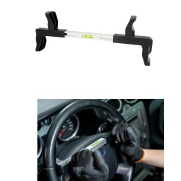 Niveau de réglage volant
Pour un réglage rapide et précis lors d'une géométrie
Idéal lors du montage/démontage du volant
Grande ouverture
Serrage par pression de ressort
Pour VL, PL et utilitaires
Longueur réglable : 275-370 mm
Longueur totale en mm : 370,0 mm
Matière : Aluminium
Plage de travail en mm :155-255 + 255-355 mm
Poids : 265 g