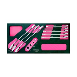 Module clés mixtes cliquet réversible - module 1/3 - pour servantes et etablis - empreinte des outils découpee au laser - mousse imputrescible composition : - 8 clés :5/16