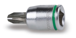 Douille tournevis pour vis Philips®, colorée, carré femelle 1/4", chromée - embouts brunis