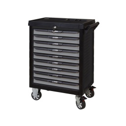 Servante d'atelier 9 tiroirs pearl
- construction a pans coupes renforcant la structure du bati
- système "one by one" antibasculement
- panneau lateral déporté et pré-percé pour fixation de crochet et accessoires
- 2 roues fixes grand diamètre pour une meilleure stabilite et un déplacement aise sur tous types de sols
- 2 roues pivotantes avec système de freinage total
- plan de travail avec rangements
- tiroirs sur glissieres à billes extra-resistant (45 kg par tiroir)
- tiroirs à ouverture totale
- blocage des tiroirs en position fermee. système d'arret a tiroirs
- fermeture totale et simultanee des tiroirs par serrure
- poignée tubulaire de manutention
- finition "pearl"
- poids 57kg
- dimension hors tout : l678xl459xh859
- roue dia 125mm larg 50mm - 116 outils