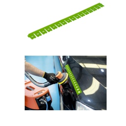 Protecteur magnétique de bord de panneau à haute visibilité conçu pour être utilisé pendant le ponçage et le meulage afin de protéger les panneaux à côté de la pièce sur laquelle on travaille.
Cette bande de nylon flexible s'accroche au bord du panneau et est ensuite maintenue en place par les 16 aimants intégrés, créant ainsi une barrière pour éviter tout dommage accidentel.
Protection magnétique flexible des bords pour protéger les panneaux à côté de la pièce pendant le ponçage et le meulage.
Longueur : 545 mm ; Largeur : 43 mm.
En nylon.
Comprend 16 aimants puissants de 17,5 mm.
Convient également pour une utilisation lors du réassemblage.