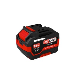 Batterie lithium-ion 18V 8Ah pour outillage électroportatif
Batterie grande capacité commune à toute la gamme d'outillage électroportatif KS Tools 515.47XX, y compris enceinte de chantier 100172F et projecteurs 150.4358F et 150.4470F
Bouton de déverrouillage ergonomique
Indicateur LED du niveau de charge