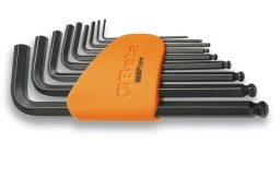 Clé mâle 6 pans coudée à tête sphérique, brunie
1,5-2-2,5-3-4-5-6-8-10 mm